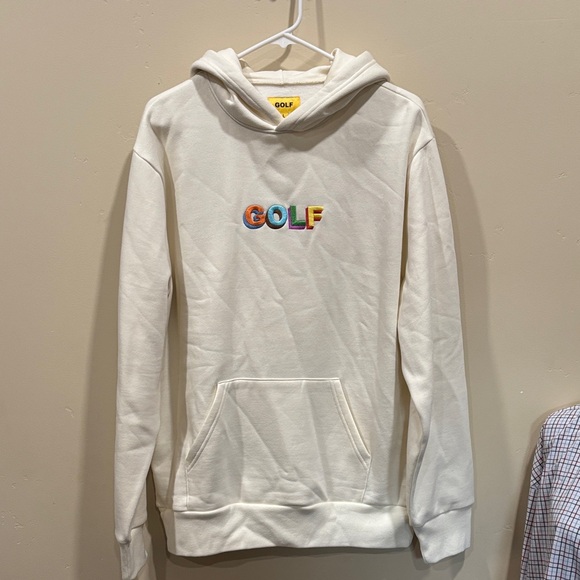 Golf embroidered White Hoodie - Picture 2 of 3